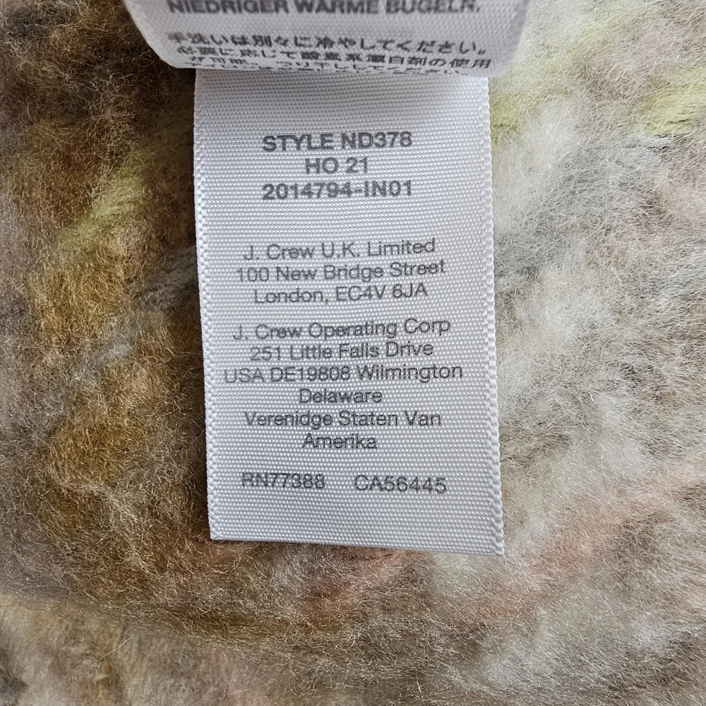 Madewell Wool Blend Pink, Cream, Camel Plaid Soft Fuzzy Oversized Scarf …